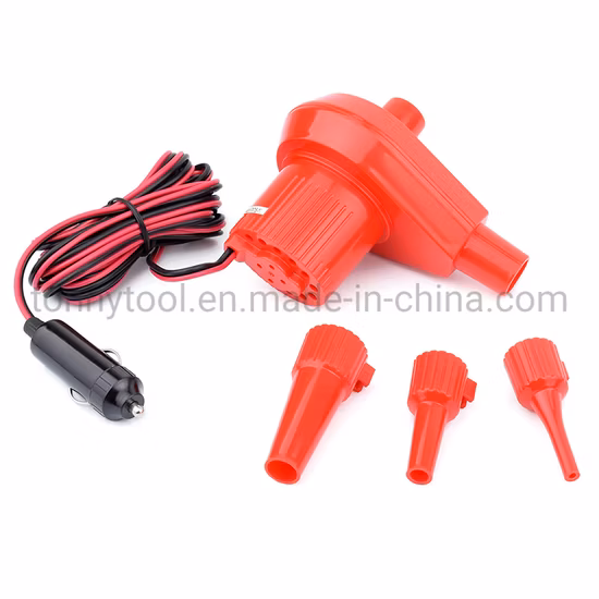 Bomba de aire eléctrica portátil AC 110V/DC 12V para inflables, para balsa, barco, cama de aire, piscina, juguete, anillo de natación